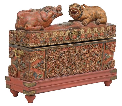 SOUTHEAST ASIAN HEAVILY CARVED