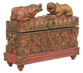 SOUTHEAST ASIAN HEAVILY CARVED
