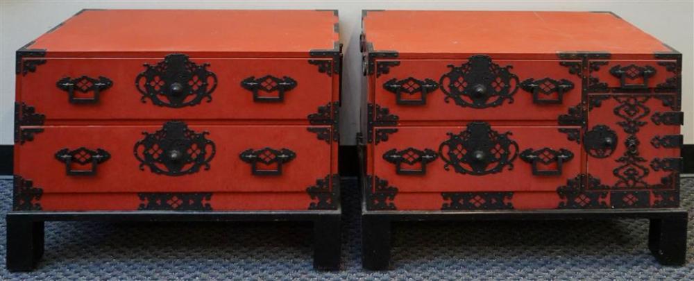 SOUTHEAST ASIAN PAIR RED STAINED