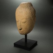 SOUTHEAST ASIAN STONE HEAD OF