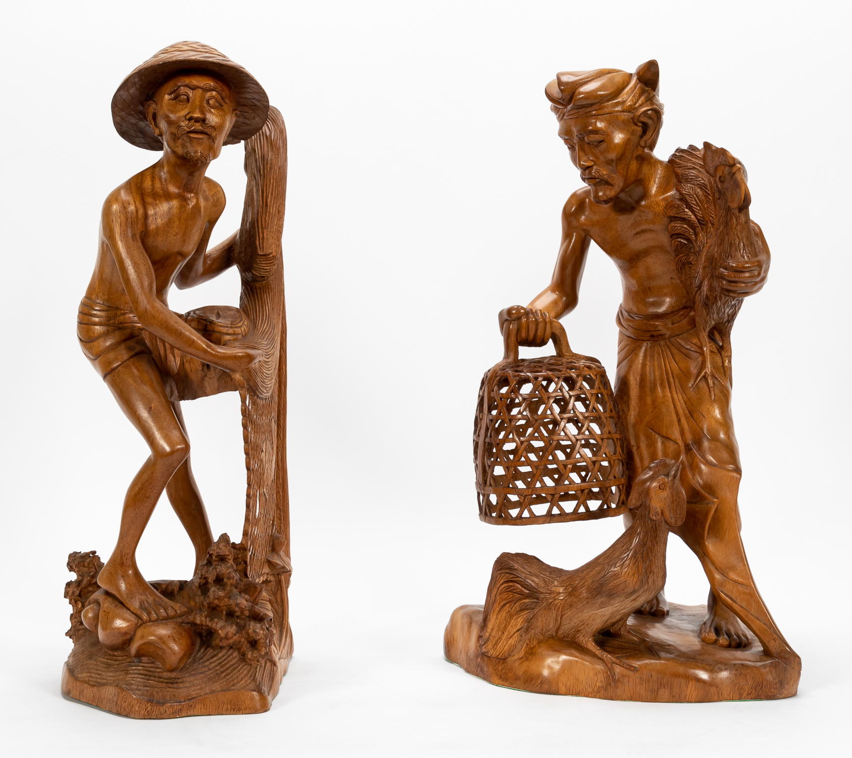 SOUTHEAST ASIAN, TWO CARVED WOOD