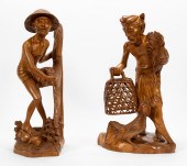 SOUTHEAST ASIAN, TWO CARVED WO