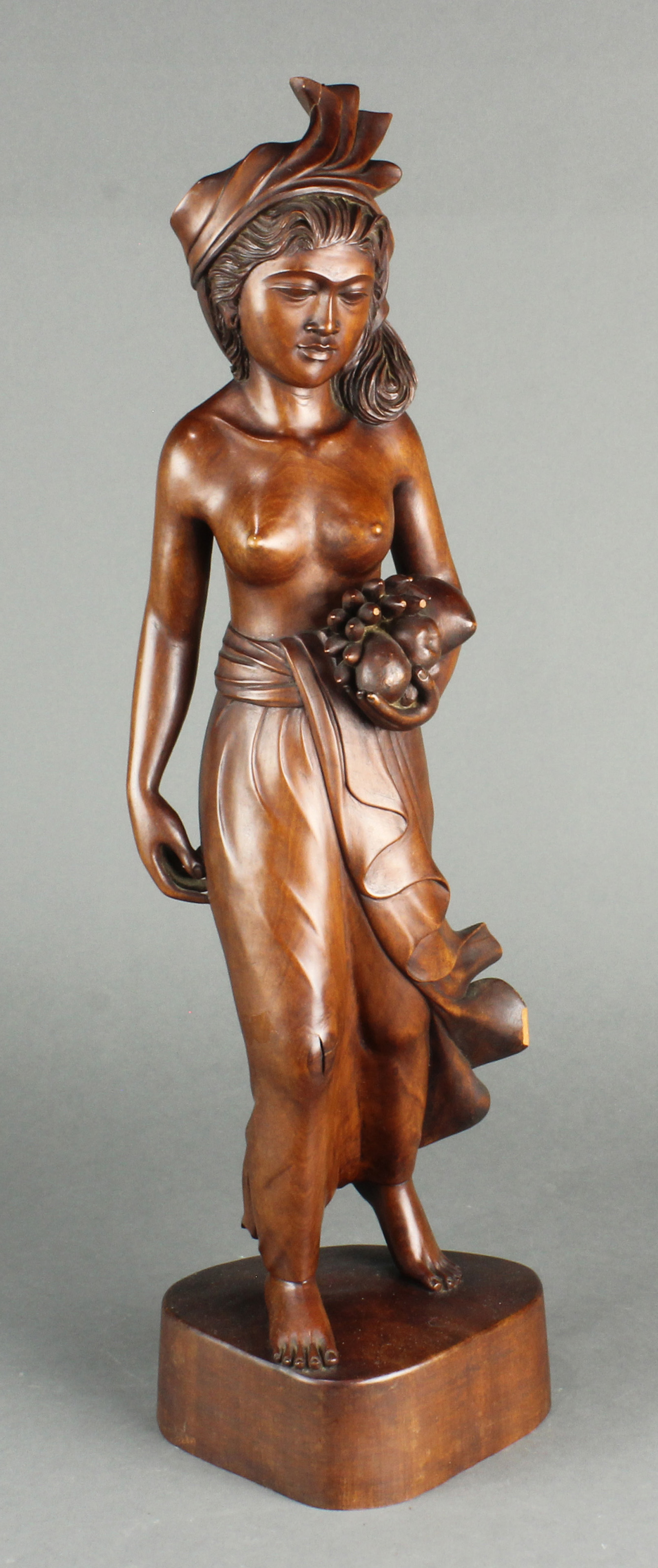 SOUTHEAST ASIAN WOOD FIGURE OF A