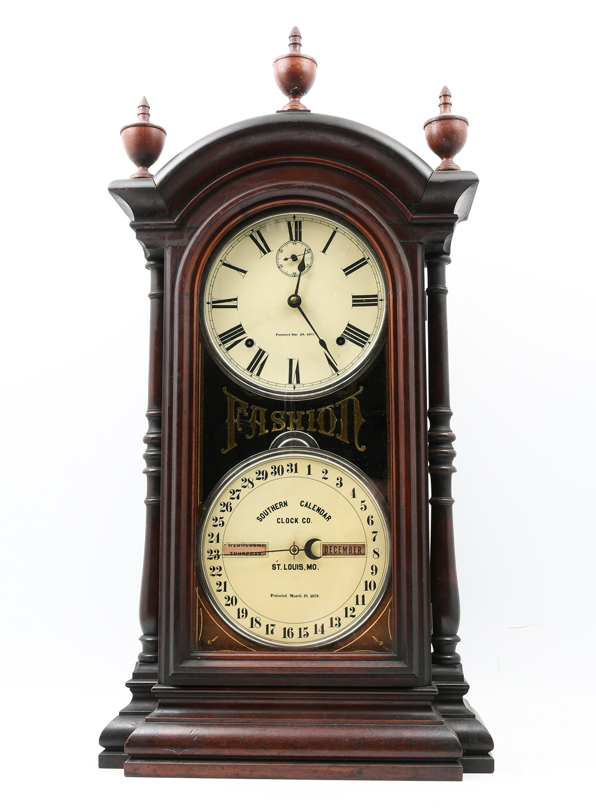 SOUTHERN CALENDAR CLOCK: Walnut