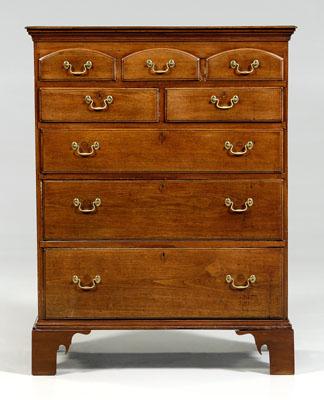 Southern Chippendale tall chest,