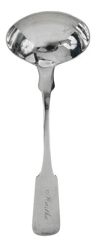 SOUTHERN COIN SILVER SAUCE LADLE,