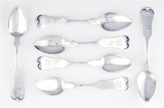Southern coin silver spoons set E &