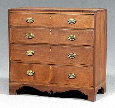 Southern inlaid walnut chest,