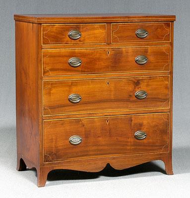 Southern inlaid walnut chest,