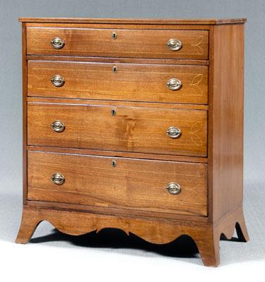 Southern inlaid walnut chest,