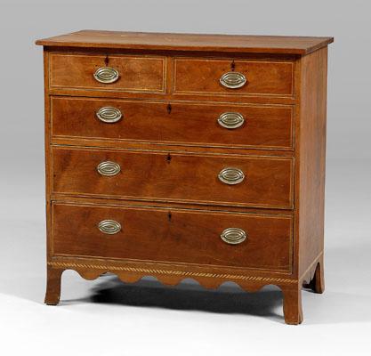 Southern inlaid walnut chest,