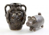 Southern pottery face jug and