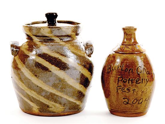 Southern stoneware jug & cookie jar