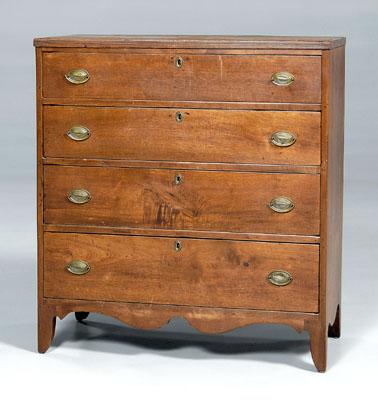Southern walnut chest, four
