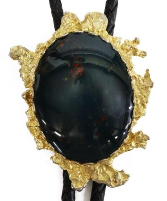 SOUTHWEST GOLD-TONE BLOODSTONE BOLO