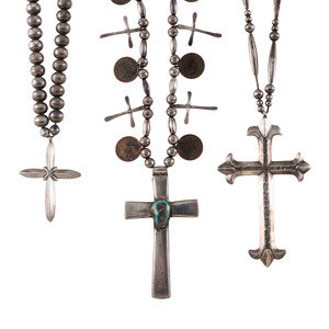 Southwestern Silver Cross Necklaces