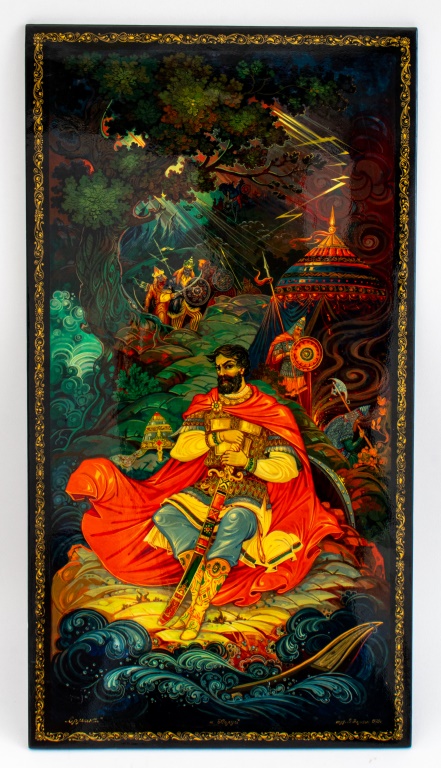 SOVIET LACQUER PAINTED PANEL,