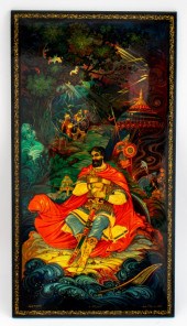 SOVIET LACQUER PAINTED PANEL,