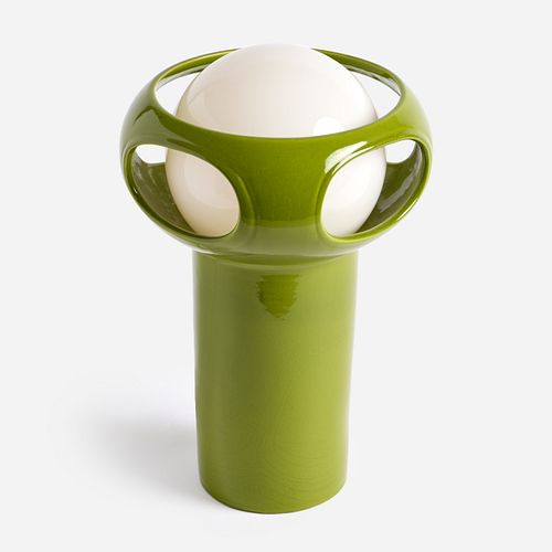 SPACE AGE GREEN CERAMIC LAMP,