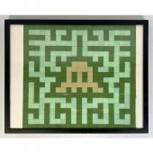 Space Invader Square Tile Op a