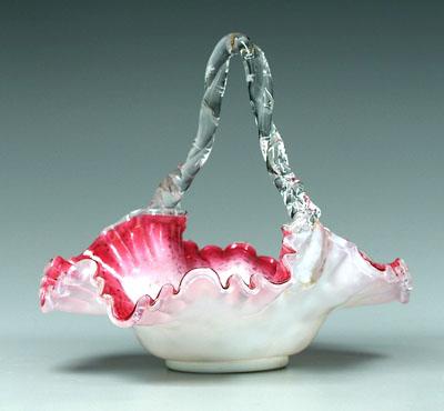 Spangled cased glass basket,