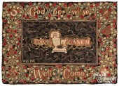 SPANIEL HOOKED RUG, DATED 1932