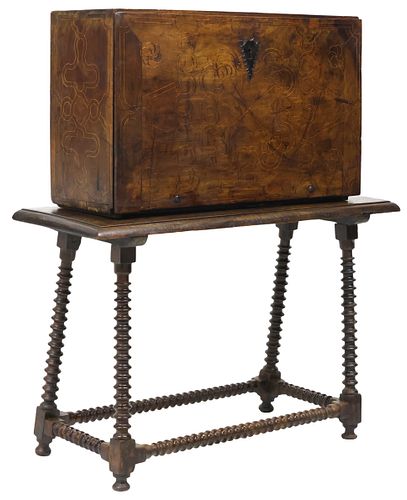 SPANISH BAROQUE INLAID WALNUT