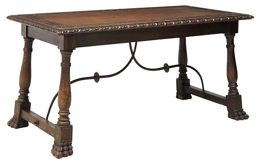 SPANISH BAROQUE STYLE CARVED WALNUT