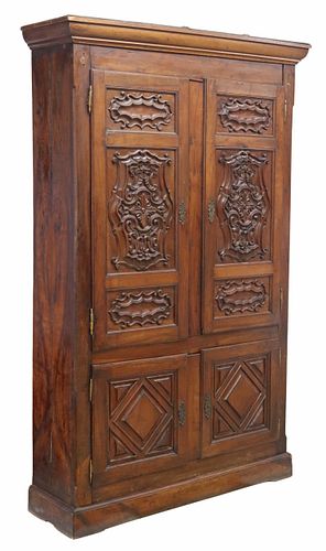 SPANISH BAROQUE STYLE CARVED WALNUT