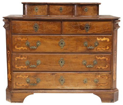 SPANISH BAROQUE STYLE INLAID WALNUT
