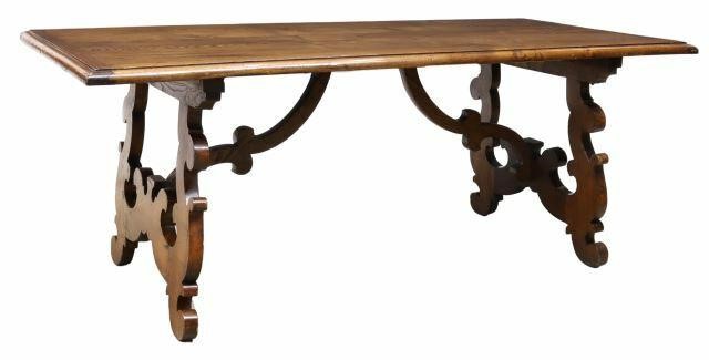 SPANISH BAROQUE STYLE OAK TABLE,