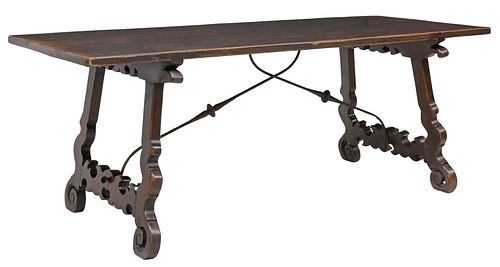 SPANISH BAROQUE STYLE OAK TRESTLE