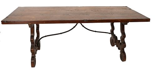 SPANISH BAROQUE STYLE WALNUT DINING