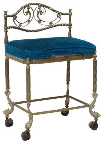 SPANISH BRASS VANITY CHAIR W/