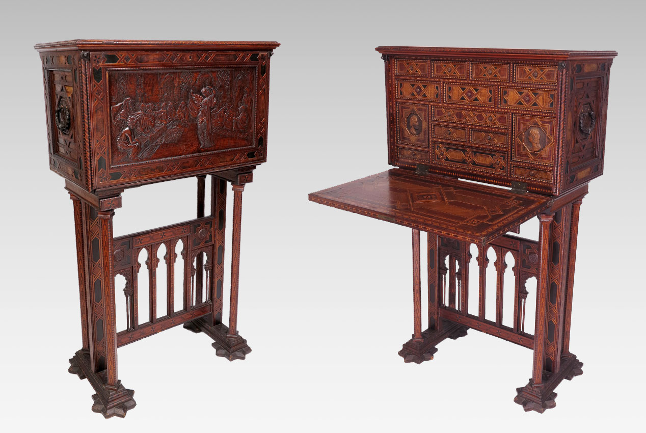 SPANISH CARVED AND INLAID