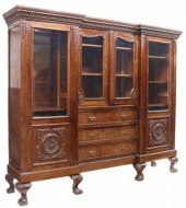 SPANISH CARVED MAHOGANY LIBRAR