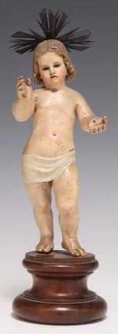 SPANISH CARVED SANTO FIGURE IN