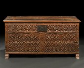 Spanish Carved Walnut Coffer,