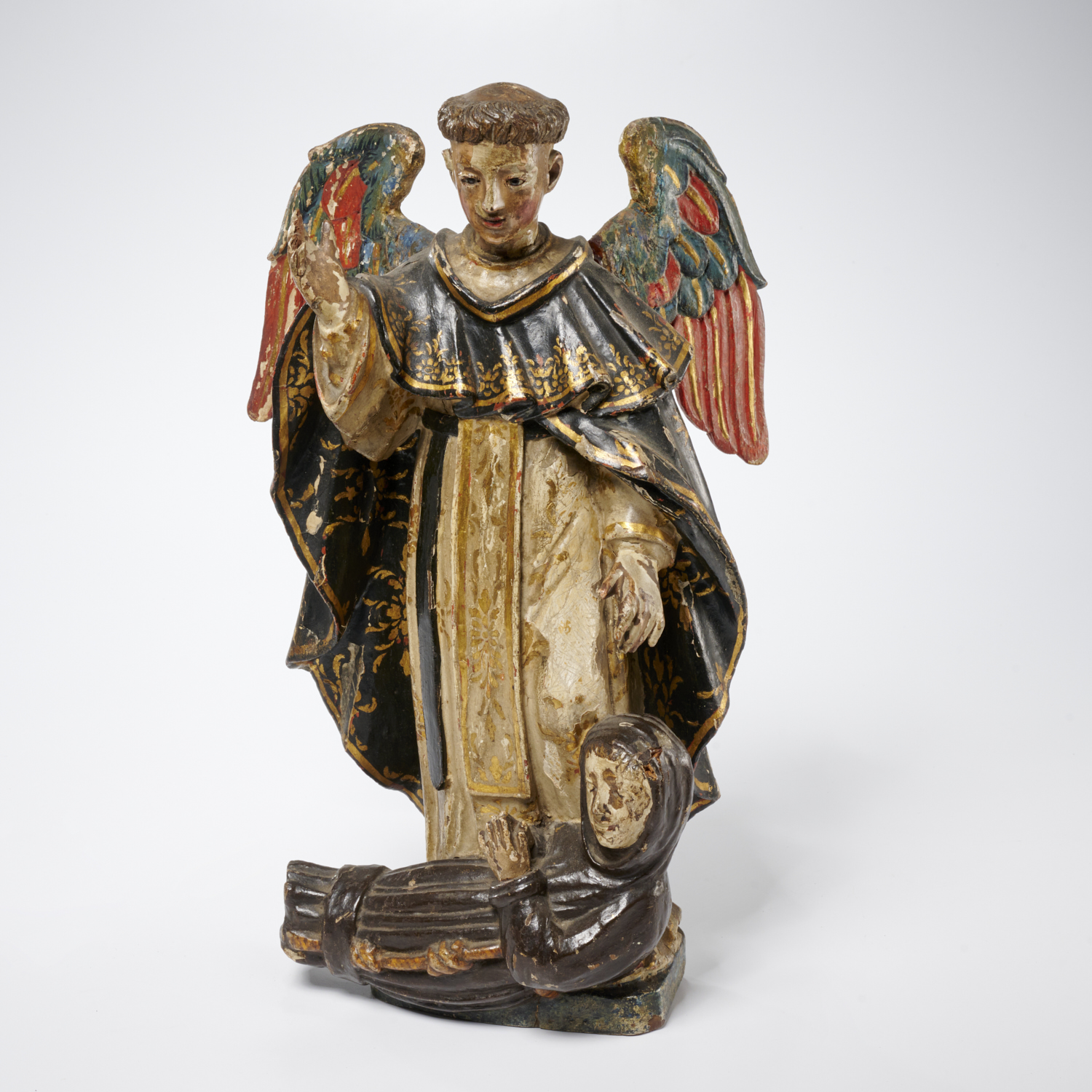 SPANISH COLONIAL CARVED POLYCHROMED