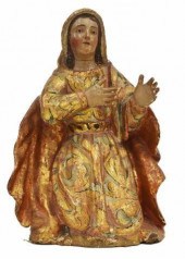 SPANISH COLONIAL GILT CARVED W