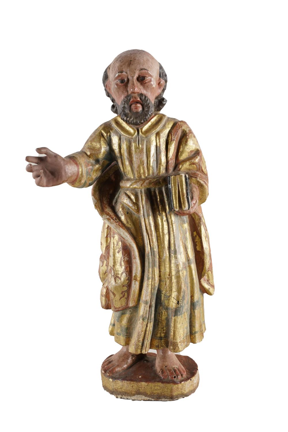 SPANISH COLONIAL GILT, PAINTED &