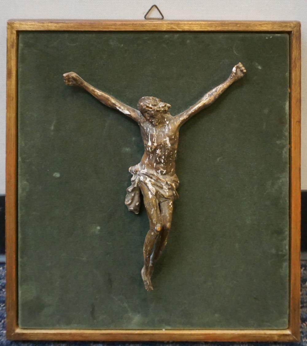 SPANISH COLONIAL GILTWOOD FIGURE OF