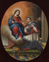 SPANISH COLONIAL OIL  MADONNA