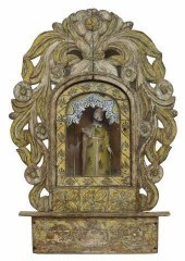 SPANISH COLONIAL PAINTED NICHE
