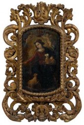 Spanish Colonial painting, "Th