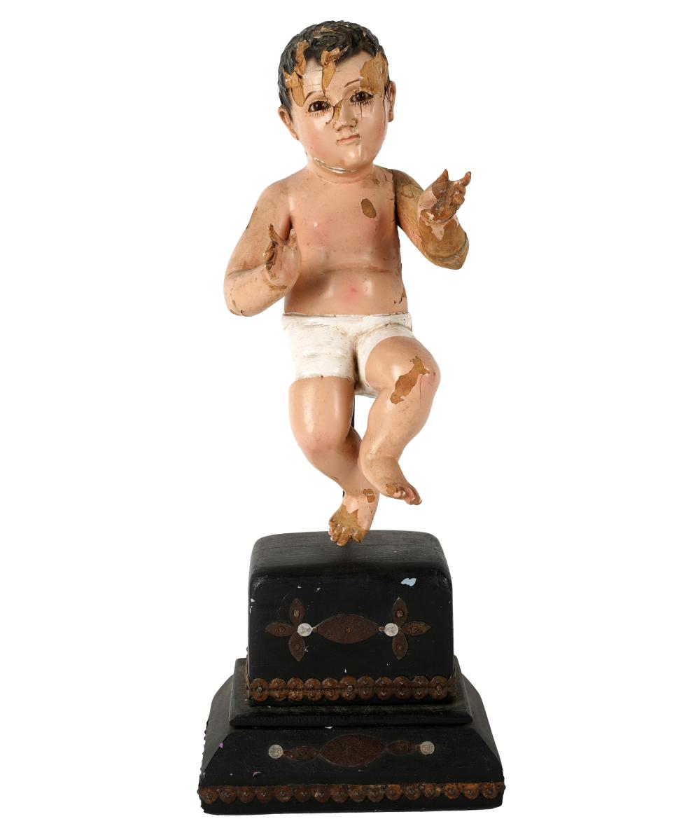 SPANISH COLONIAL POLYCHROME-PAINTED