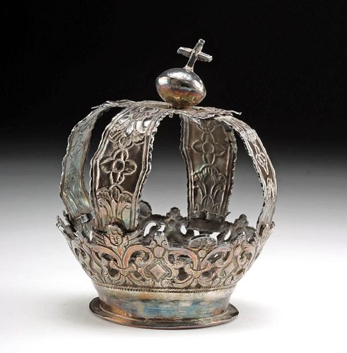SPANISH COLONIAL SILVER SANTO CROWN