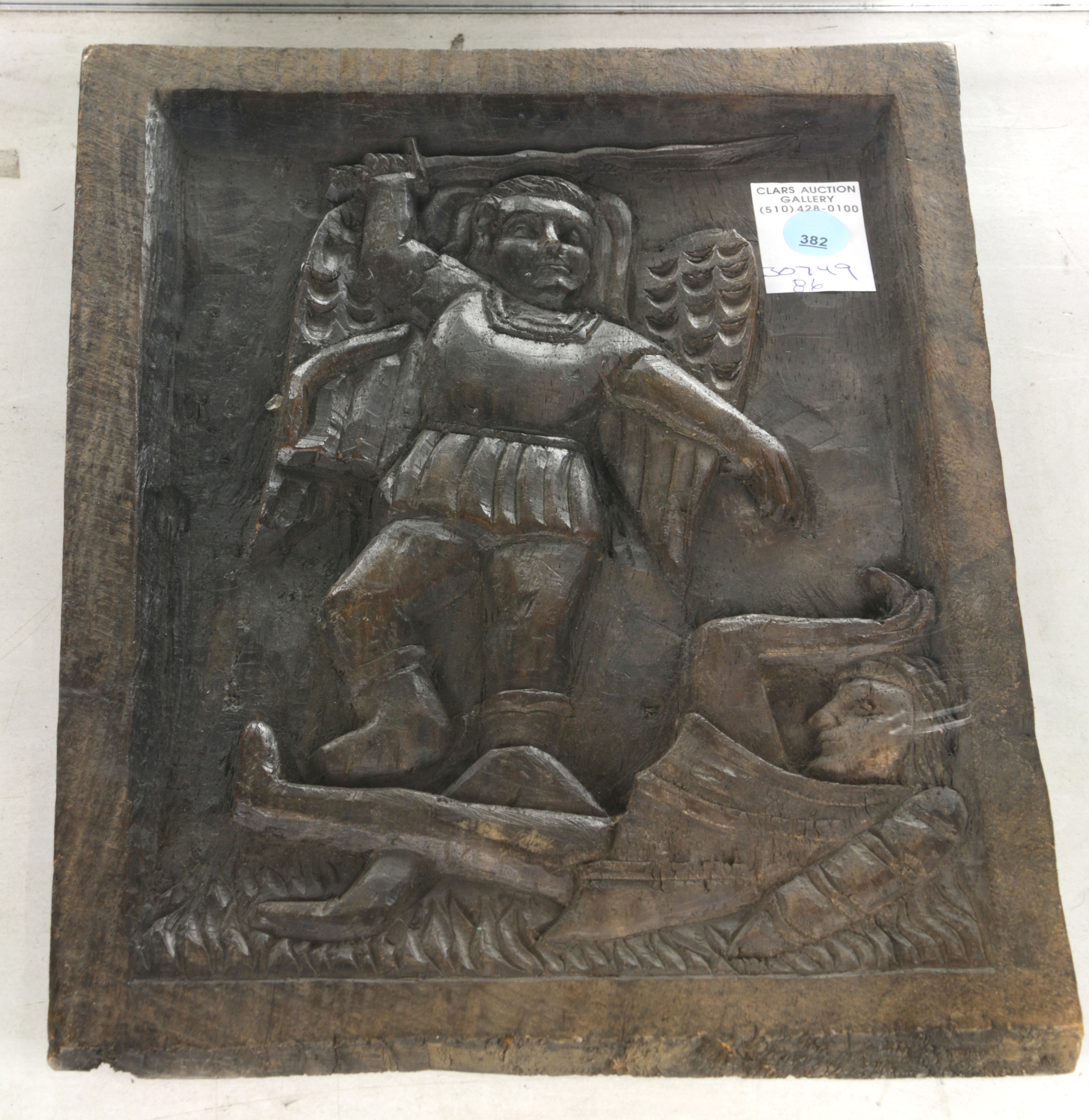 SPANISH COLONIAL WOOD PLAQUE OF SAN