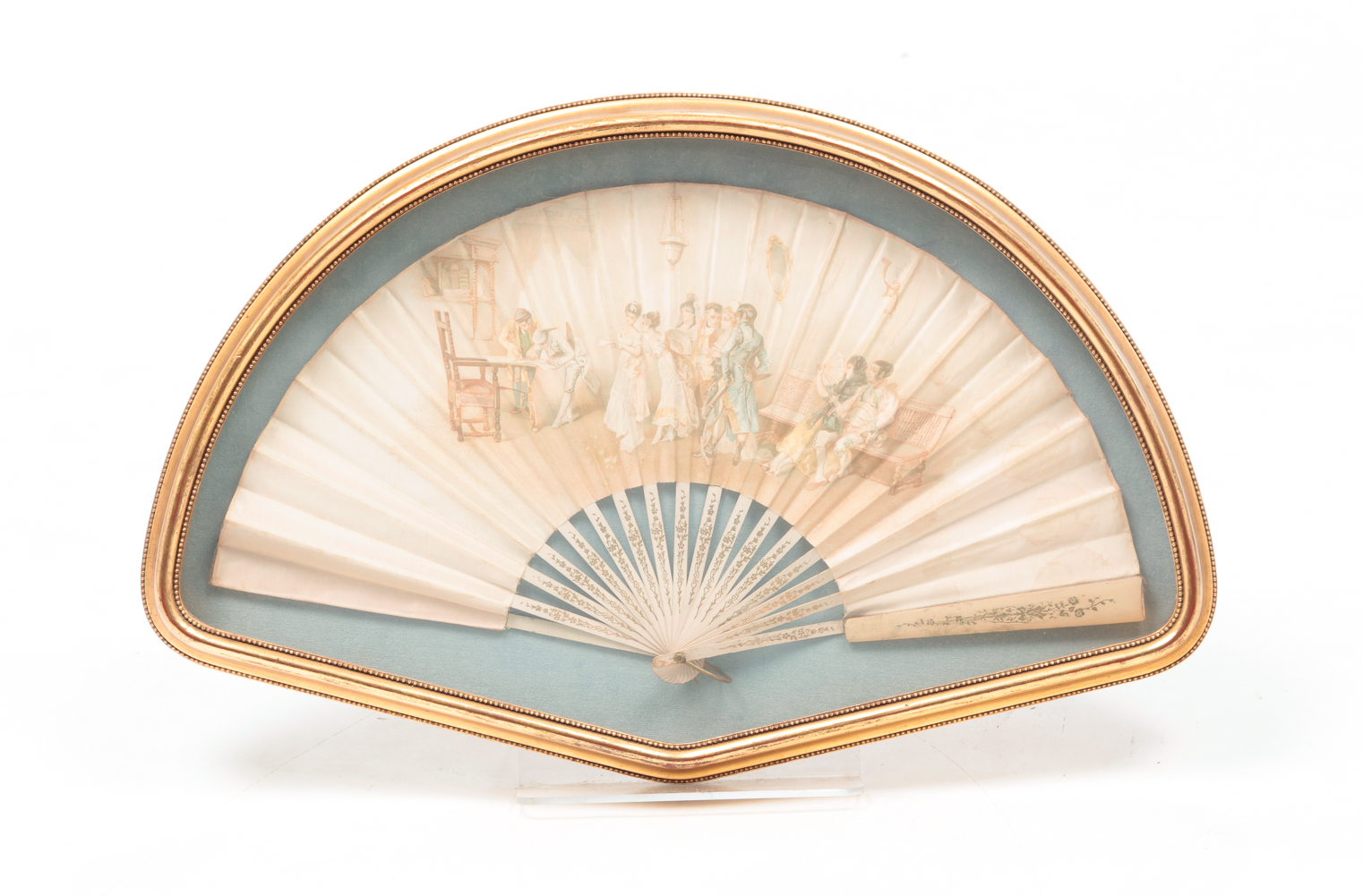 SPANISH DECORATED FAN. Early 20th