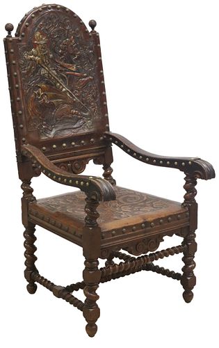 SPANISH EMBOSSED LEATHER ST. GEORGE